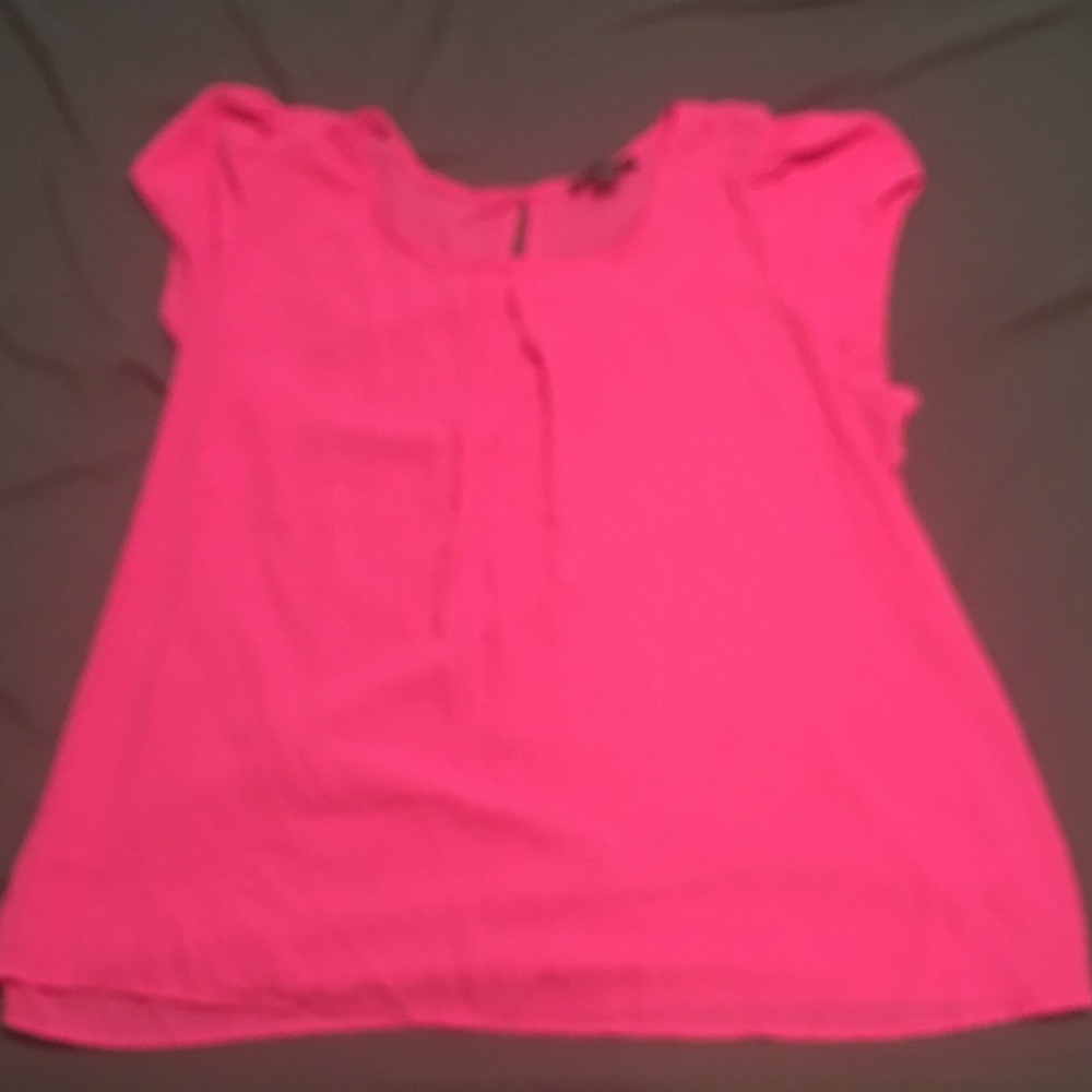 . Pink sheer shirt. Cute night out top!